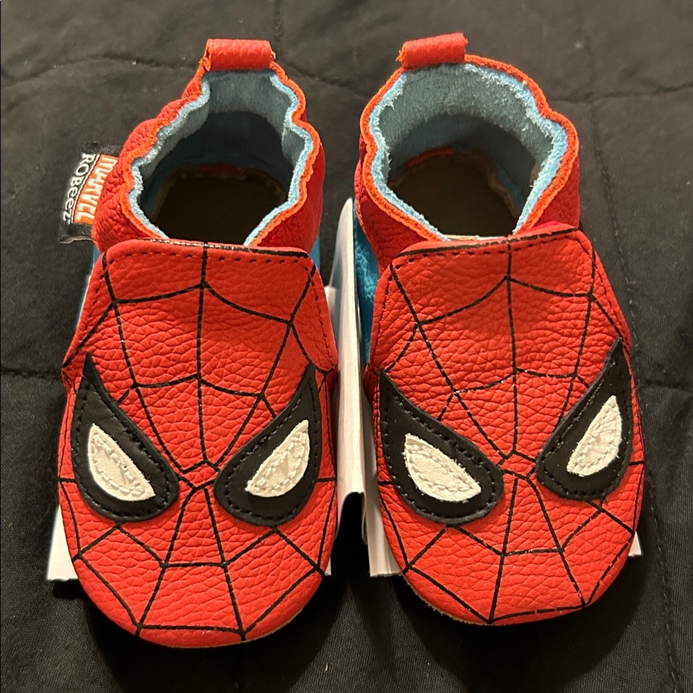 NIB ROBEEZ MARVEL SPIDER-MAN 6-12 Months Baby Toddler Shoes Slippers Boy Unisex